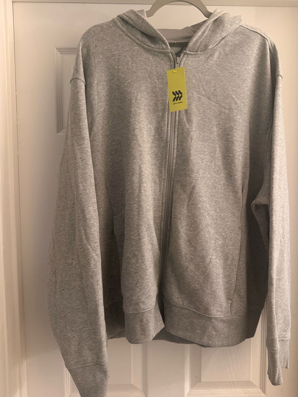 all in motion Light Gray Full-Zip Hooded Sweater